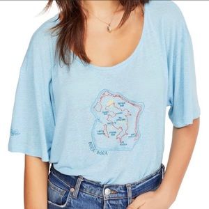 NWT Free People “Bora Bora” Beach House Linen Tee
